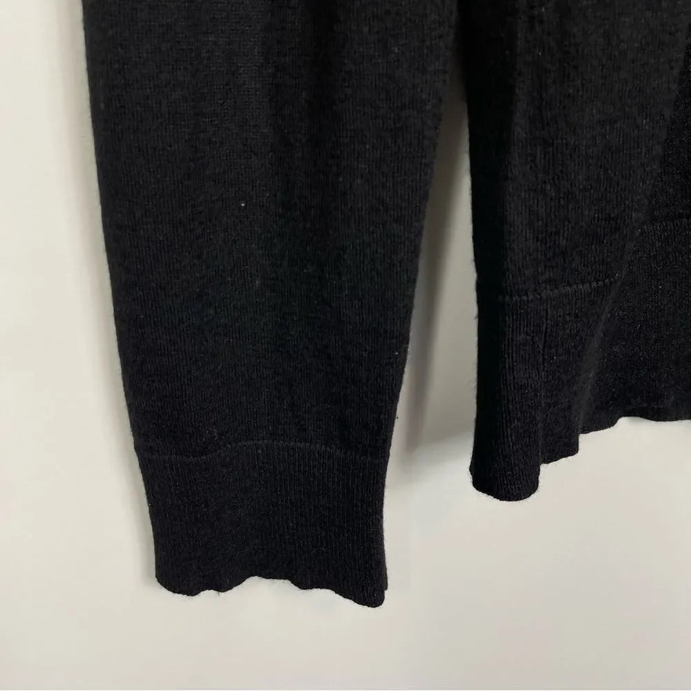 KENZO Homme Men’s Black Lightweight Silk Cashmere Blend V-Neck Basic Sweater L